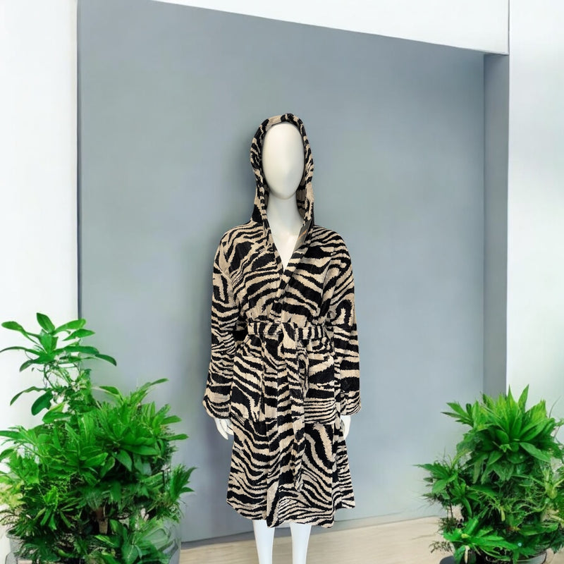 ZEBRA RC Kapşonlu Bornoz Roberto Cavalli