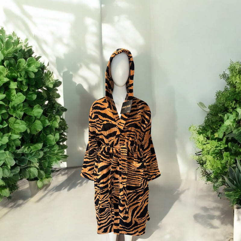 ZEBRA RC Kapşonlu Bornoz Roberto Cavalli