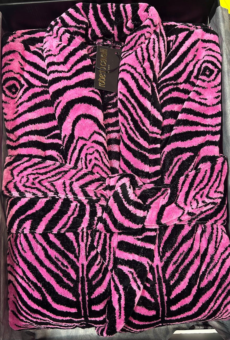 Accappatoio con collo scialle MIRROR ZEBRA Roberto Cavalli