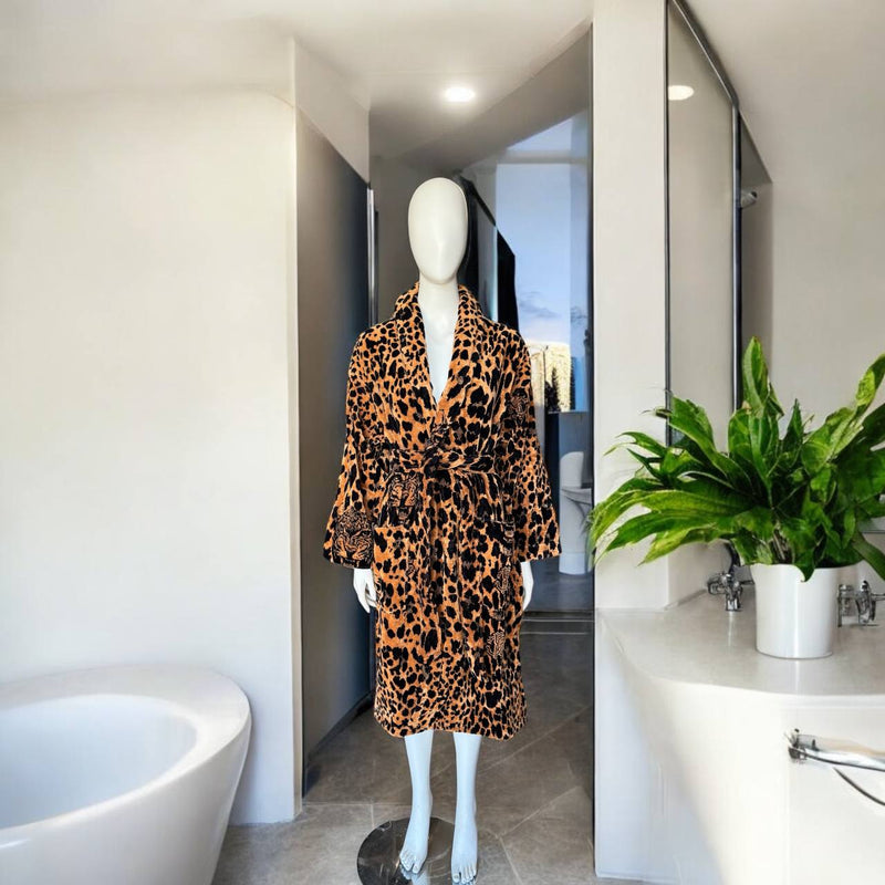 Халат с шалевым воротником Wild Jaguar Roberto Cavalli 2013693