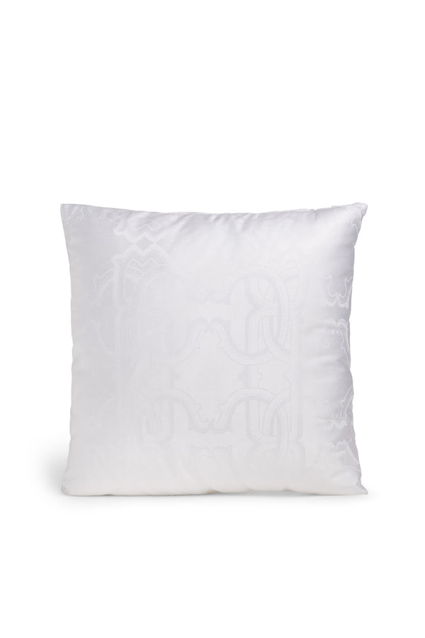 Italy01: Roberto Cavalli Floris set of two 60x60 cushions in white silk  with floral print